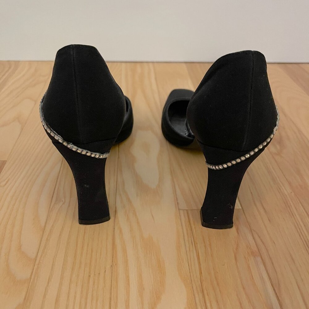Vintage Stuart Weitzman Black & Crystal Pumps - Size 8 - Picture 5 of 10